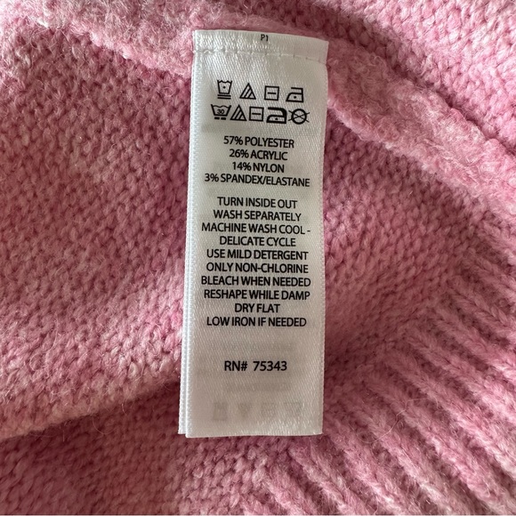 CUPCAKES and CASHMERE | Pink Color Block Knit Pullover Sweater Size XS - Picture 6 of 6